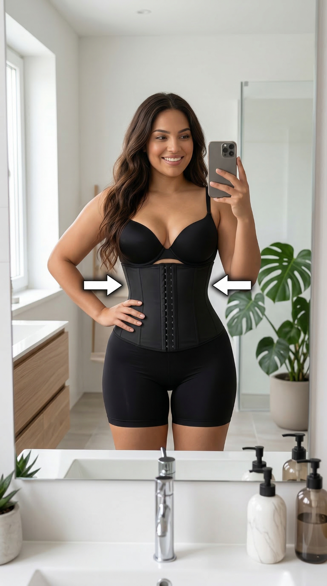 Modelo con faja negra